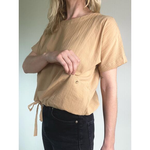MADEWELL Beige Gauze Cotton Top US XS - Picture 10 of 14